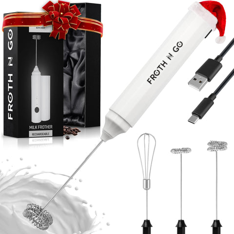 Zulay Froth N Go milk frother showing foam action for café-style lattes