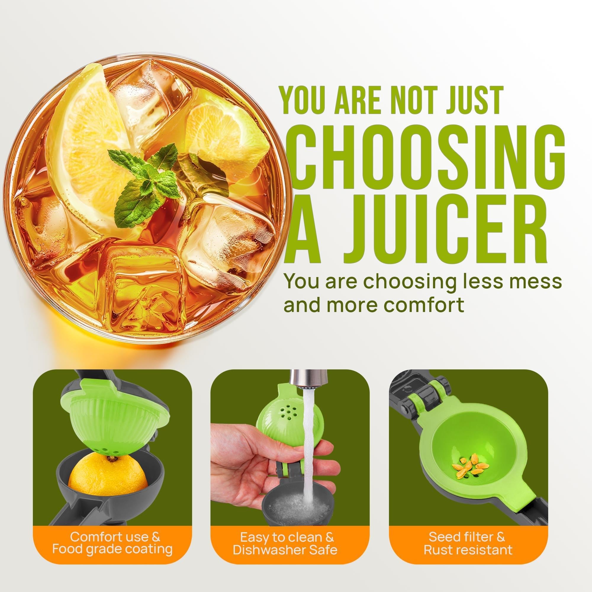 Zulay Kitchen 2-in-1 squeezer is dishwasher-safe for quick cleanup
