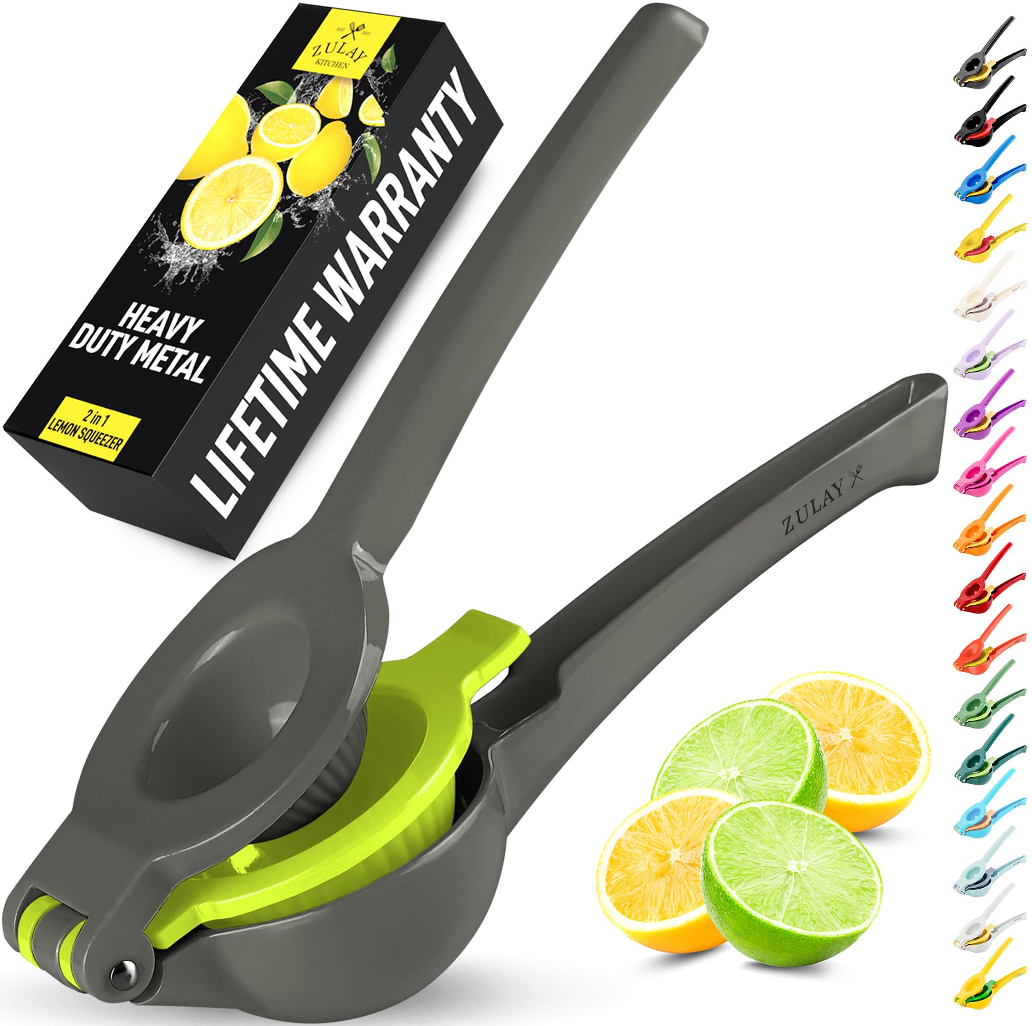 Zulay Kitchen 2-in-1 lemon squeezer front view for maximum juice in seconds