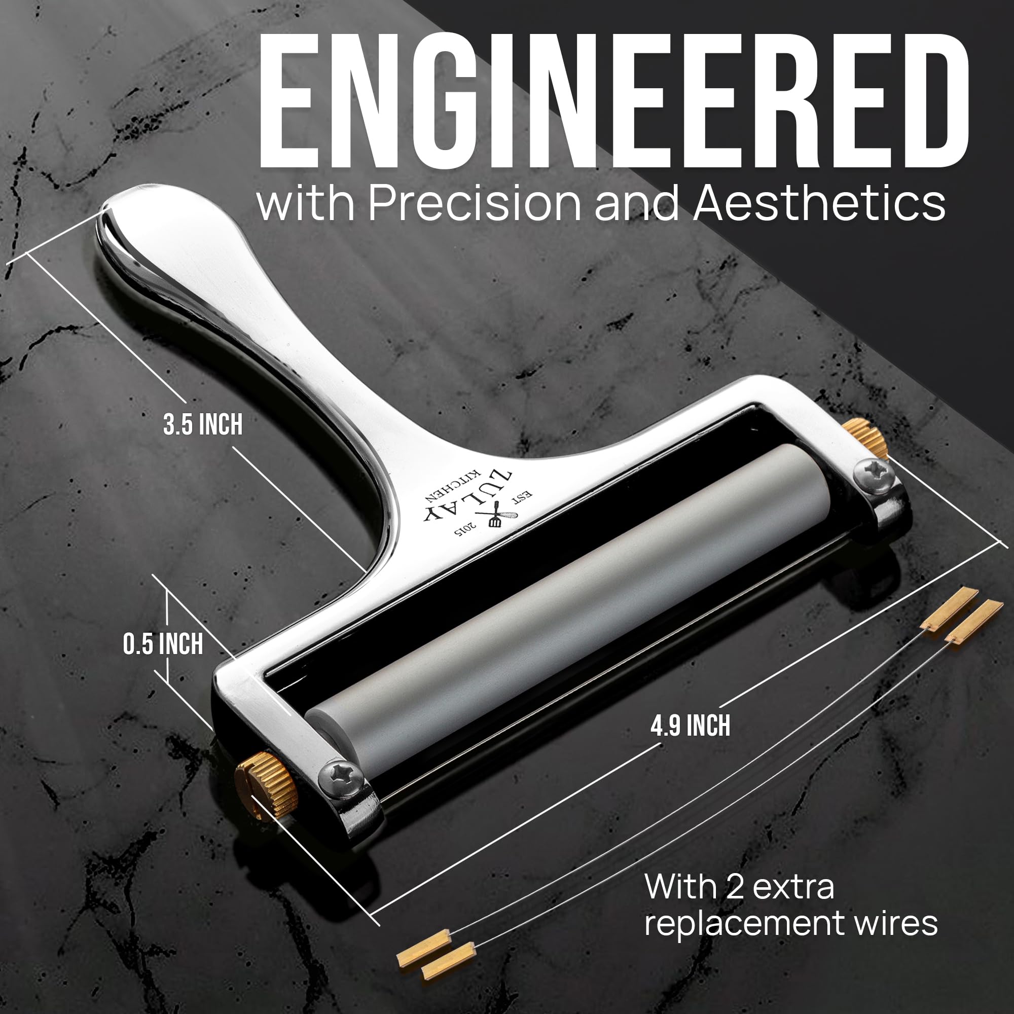 Zulay Kitchen adjustable thickness lets you customize slices for different cheeses.