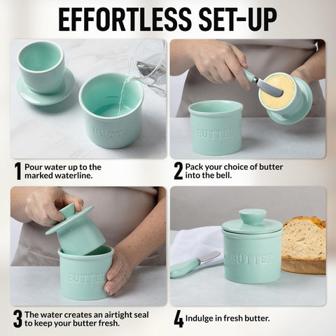Zulay Kitchen airtight water-base seal keeps butter fresh.