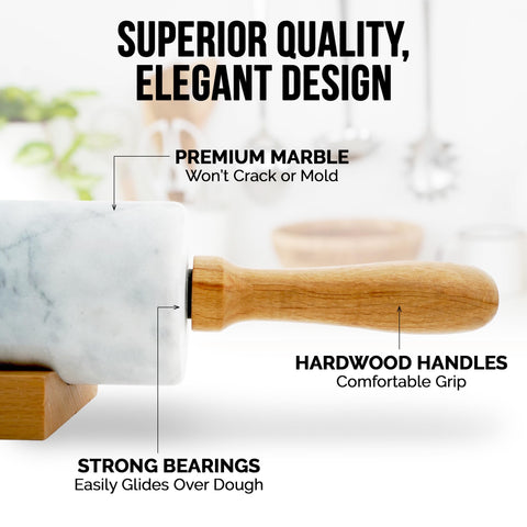Zulay beechwood handle offers ergonomic grip during rolling