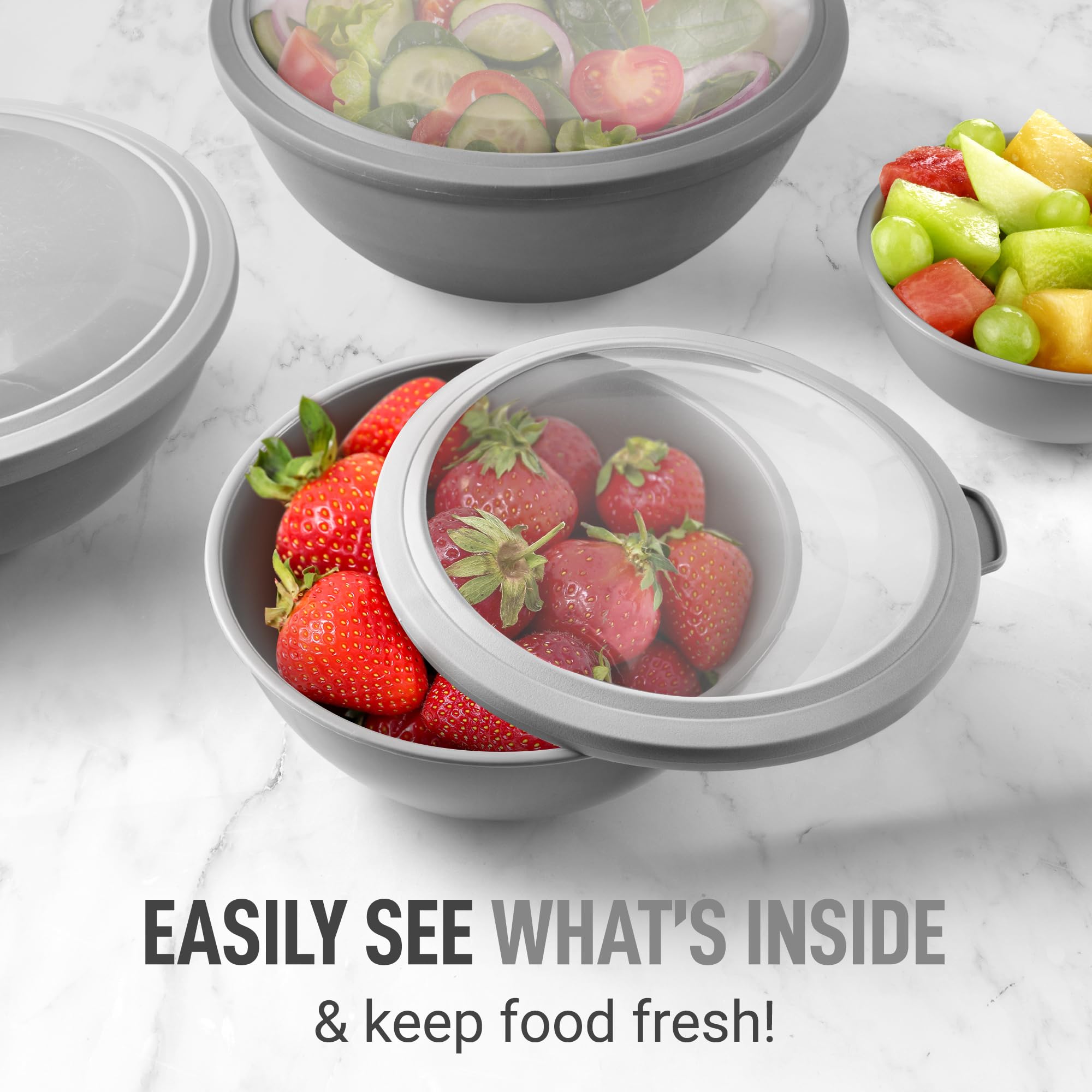 Zulay Kitchen bowls are top-rack dishwasher safe for easy cleanup.