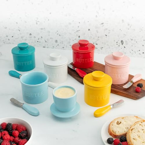 Zulay Kitchen butter crock served on a stylish setup for quick spreads.