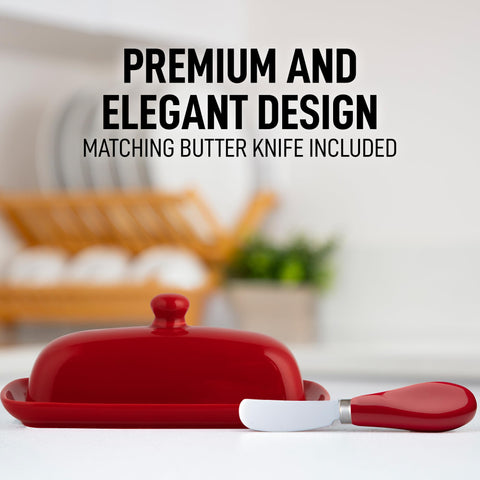 Zulay Kitchen butter dish lid knob offers convenient grip for quick topping and storage.
