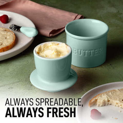 Zulay Kitchen butter knife included for smooth, mess-free spreading.
