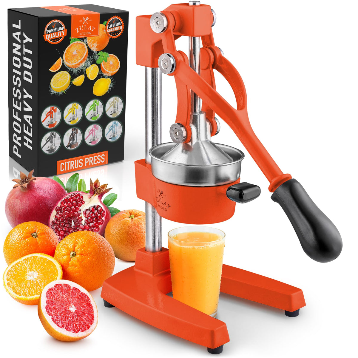 Zulay Kitchen cast iron juicer lemon squeeze for maximum juice with minimal seeds