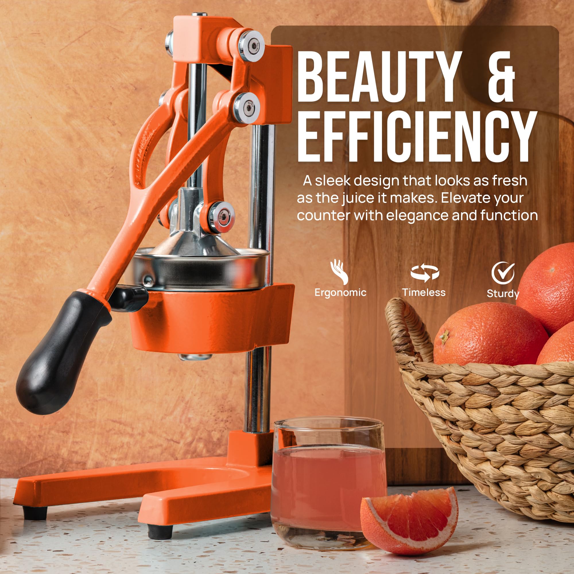 Zulay Kitchen cast iron juicer sturdy base keeps counter stable
