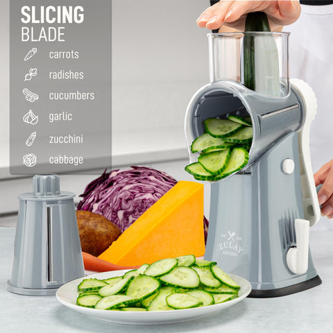 Compact storage box keeps blades organized in your cabinet.