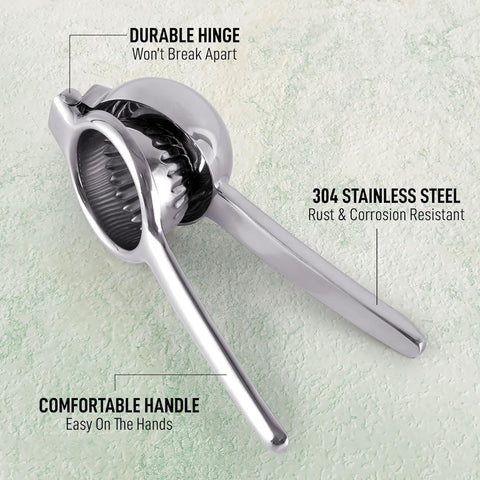 Zulay Kitchen citrus-juicer stainless-steel press helps extract maximum flavor with minimal effort.