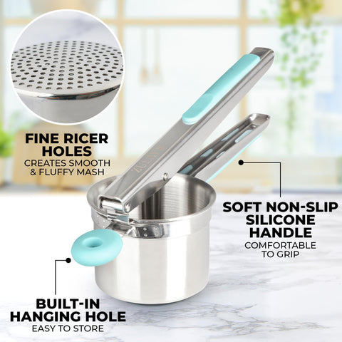 Zulay Kitchen dishwasher-safe ricer cleans up quickly after use.