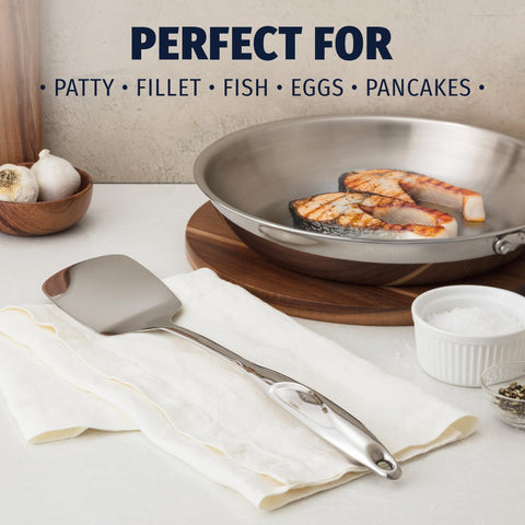 Zulay Kitchen ergonomic non-slip handle keeps hands safe during flipping