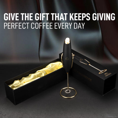 Zulay Kitchen Executive Series battery access enables cordless frothing anywhere
