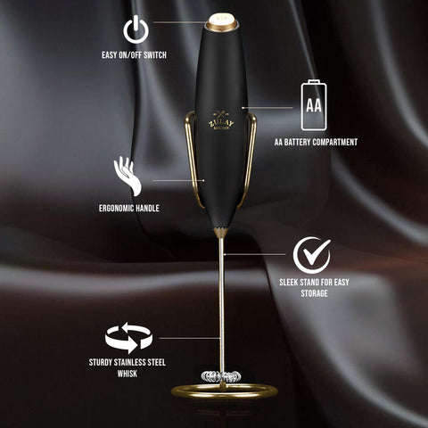 Zulay Kitchen Executive Series foaming whisk creates creamy texture in seconds