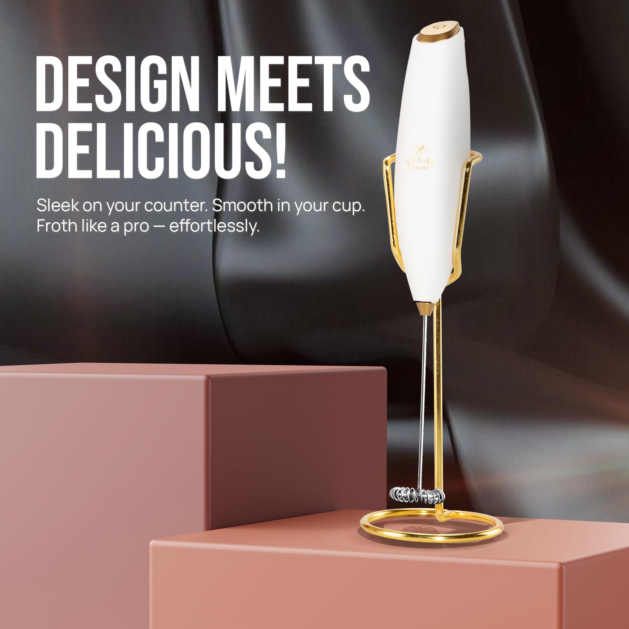 Zulay Kitchen Executive Series high‑speed motor delivers creamy foam in seconds