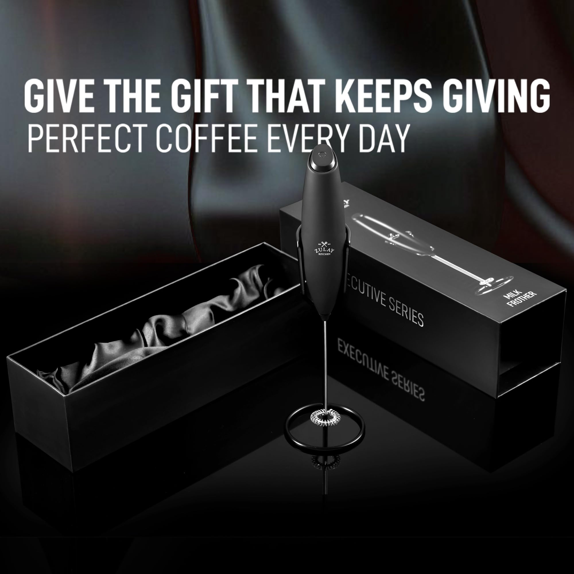 Zulay Kitchen Executive Series ultra stand on counter enables quick access to frothing