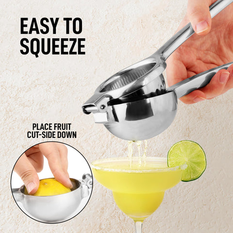 Zulay Kitchen extra large lemon squeezer delivers seed-free juice for cocktails and lemonade