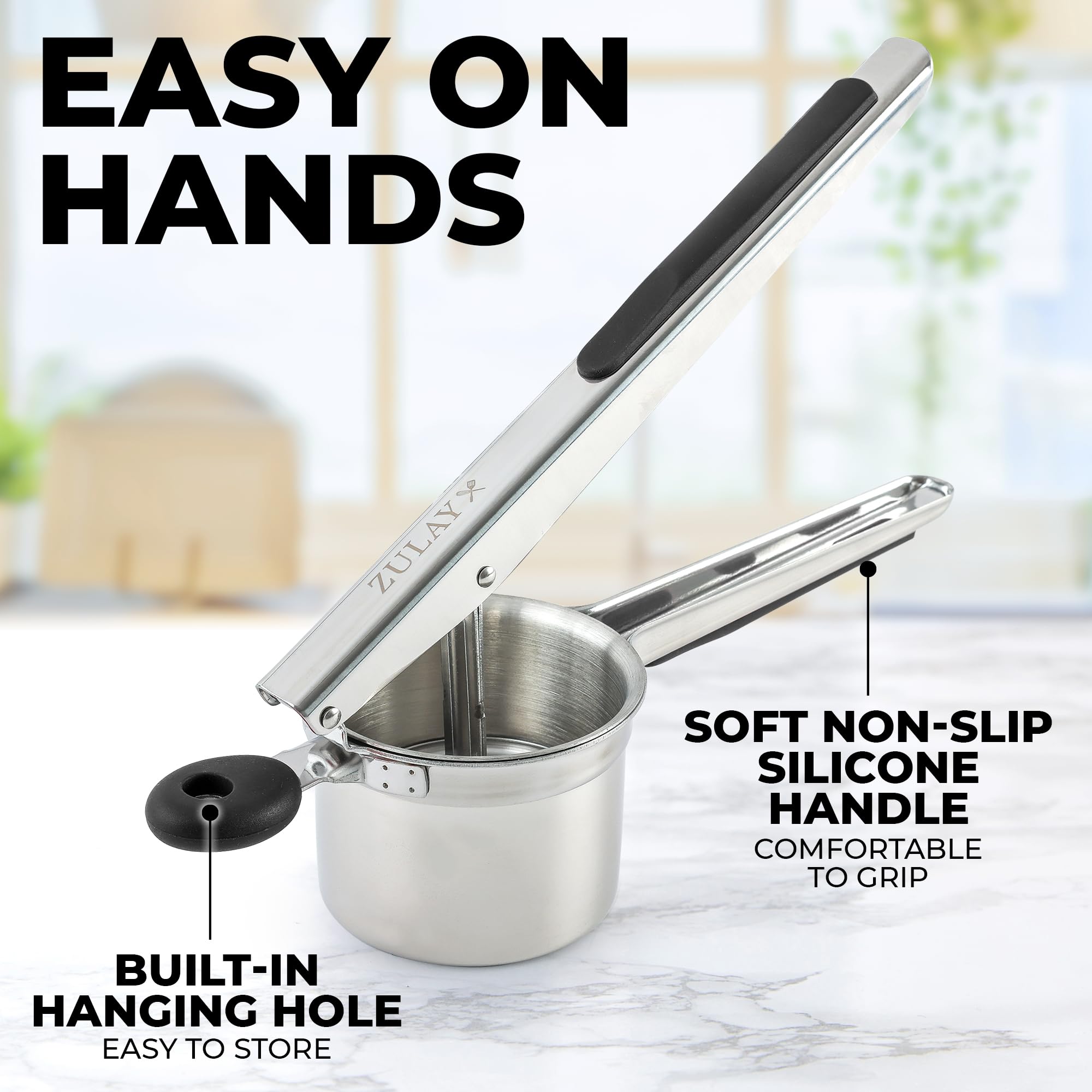 Zulay Kitchen 15oz capacity helps feed the family with efficient mashing results.