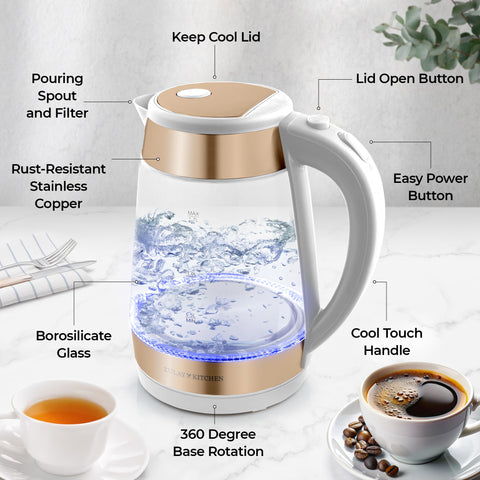 Zulay Kitchen stainless steel lid on a durable kettle for long-lasting use