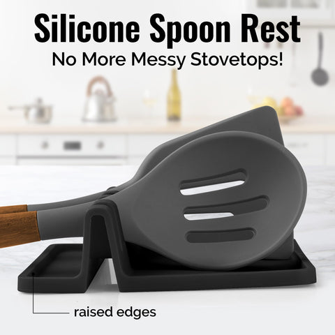 Zulay Kitchen four-slot rest organizes spoons, spatulas, and ladles.