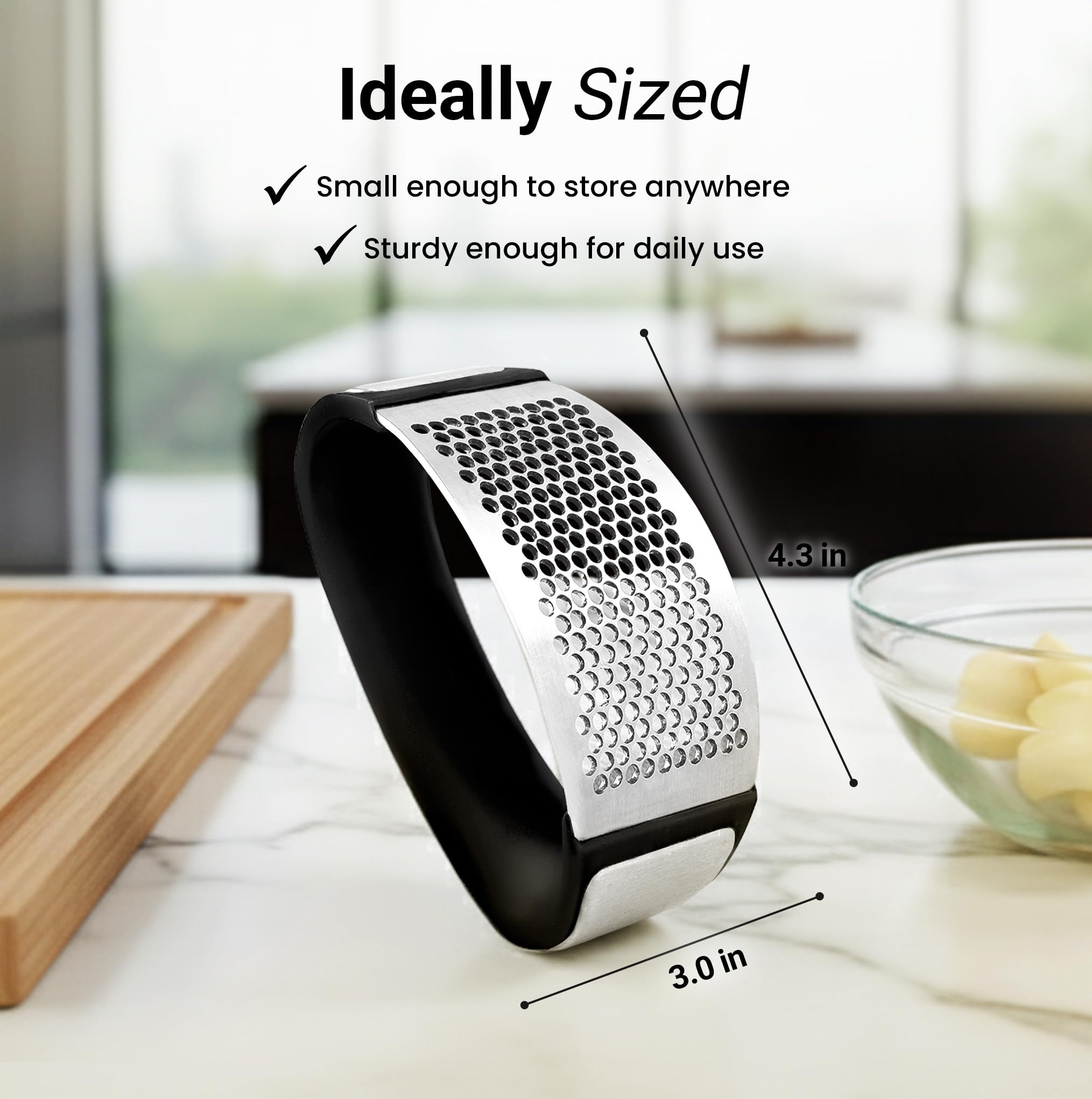 Zulay Kitchen garlic press rocker dishwasher safe for easy cleanup