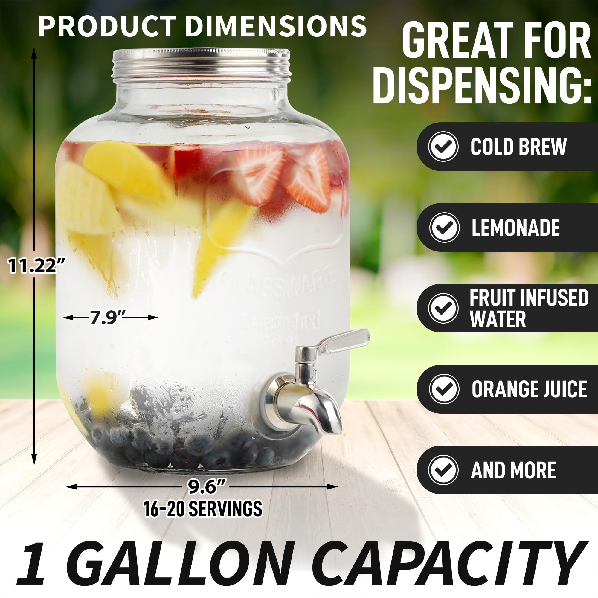 Zulay Kitchen glass pitcher with stainless steel filter for clean brews