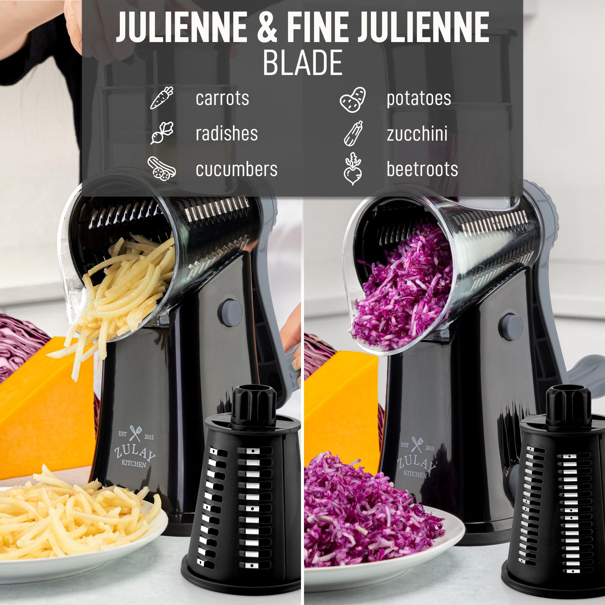Zulay Kitchen comfortable handle enables efficient rotation