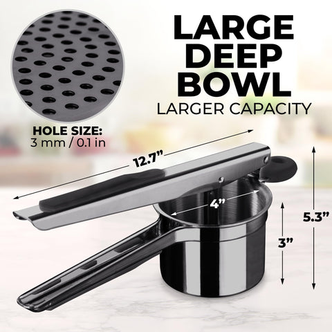 Zulay Kitchen ricer with hanging ring for convenient storage