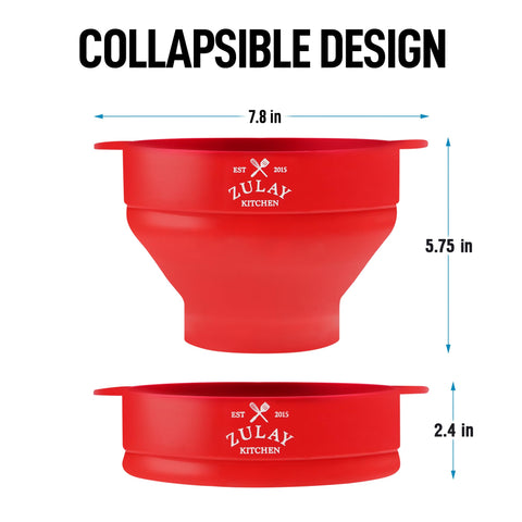 Zulay popcorn popper features a heat-resistant handle for safe tossing and flavoring.
