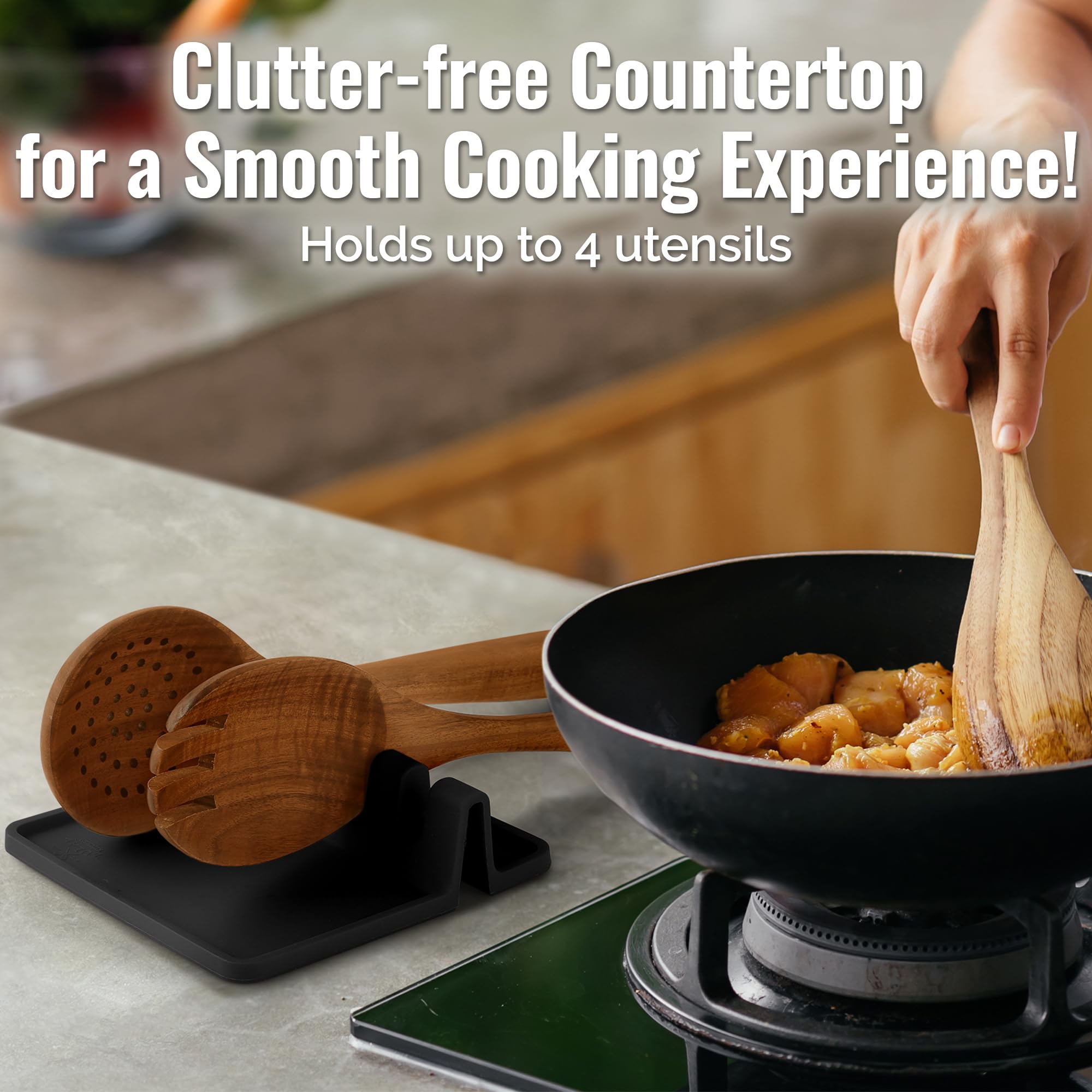 Zulay Kitchen heat-resistant spoon rest endures stovetop heat safely.