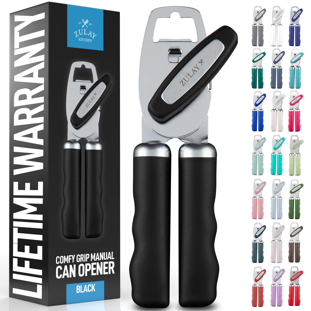 Zulay Kitchen heavy-duty can opener with stainless blade for lasting reliability