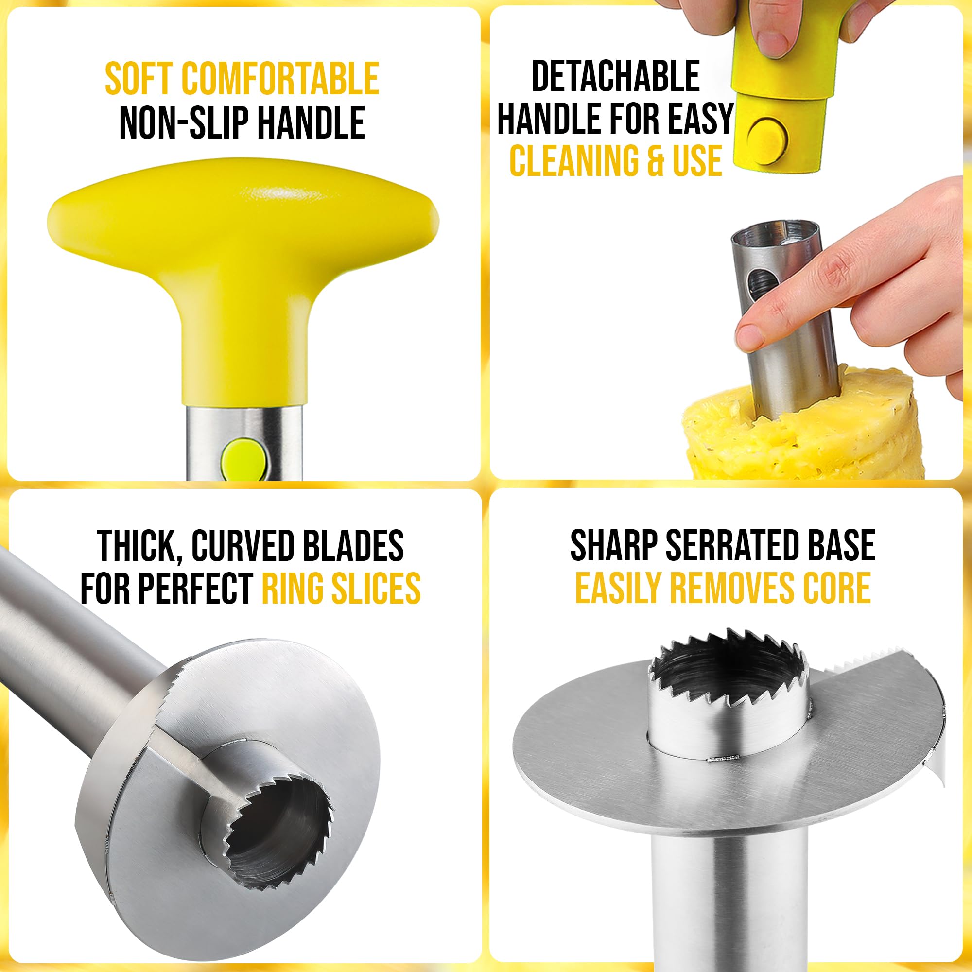 Zulay Kitchen heavy-duty pineapple cutter withstands frequent use.