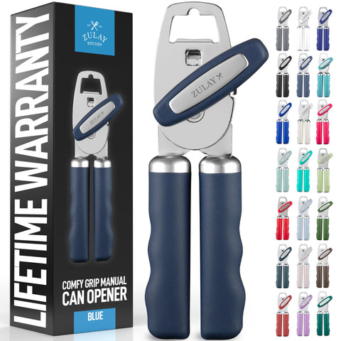 Zulay Kitchen heavy-duty stainless steel can opener with durable build for frequent use.