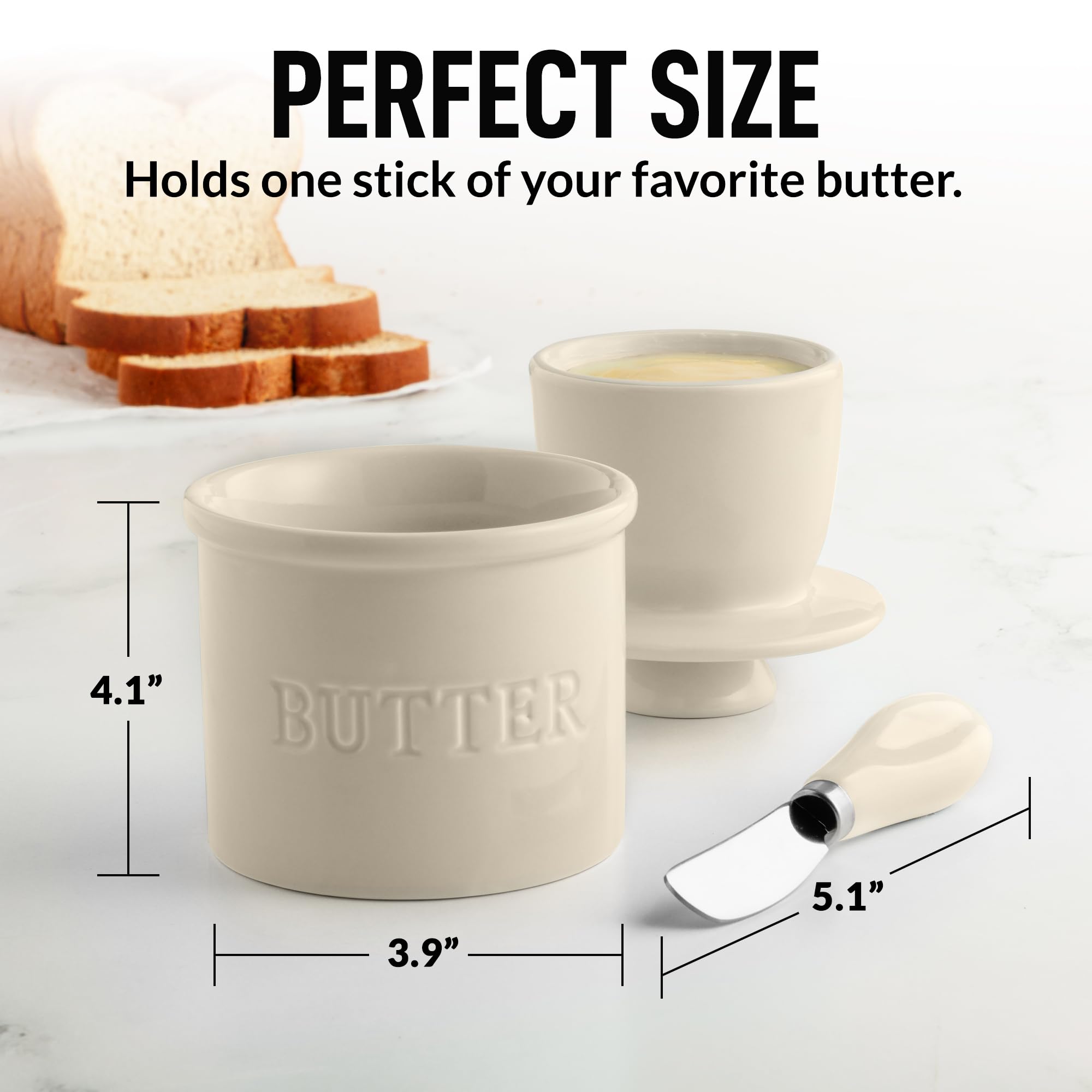 Zulay Kitchen design supports a whole stick of butter with minimal mess