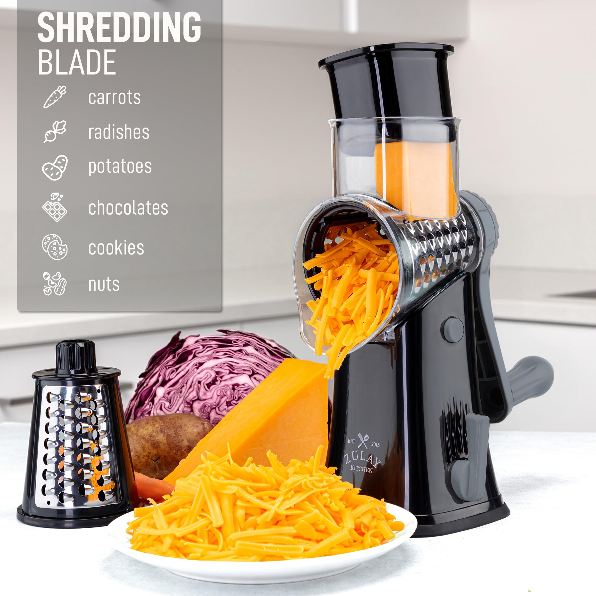Zulay Kitchen hopper wide mouth for easy feeding and less mess