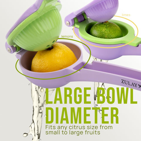 Zulay Kitchen lemon-lime juicer with ergonomic handle for comfortable, efficient juicing.