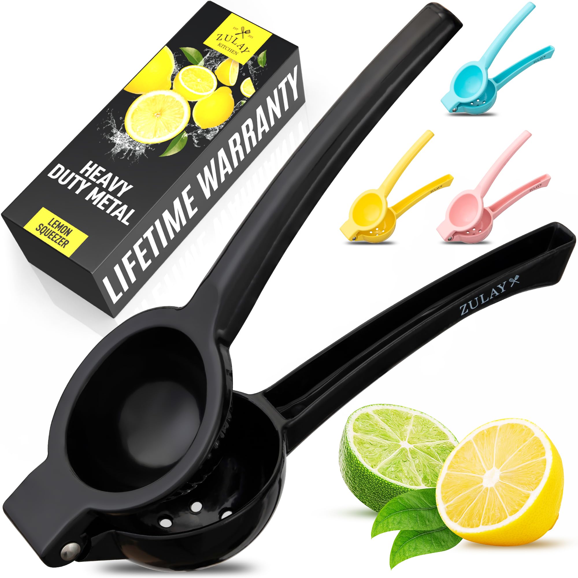 Zulay Kitchen lemon-squeezer metal-press for efficient juice extraction.