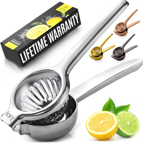 Zulay Kitchen lemon-squeezer in stainless steel with a large bowl for seed-free juice.