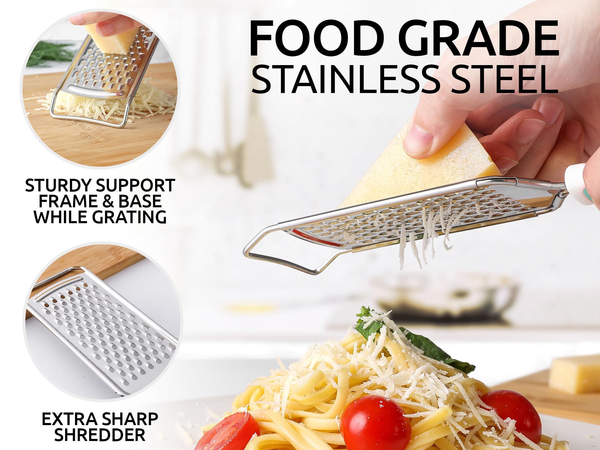 Zulay Kitchen lemon zester in action with sharp blades for citrus zest.