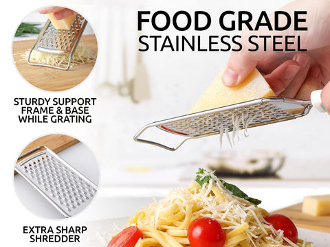 Zulay Kitchen lemon zester in action with sharp blades for citrus zest.