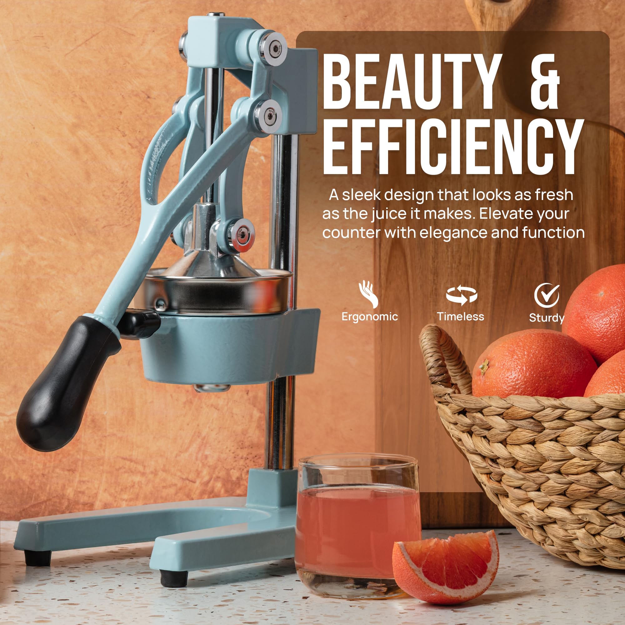 Zulay Kitchen levered handle with grip eases quick lemon or lime juicing