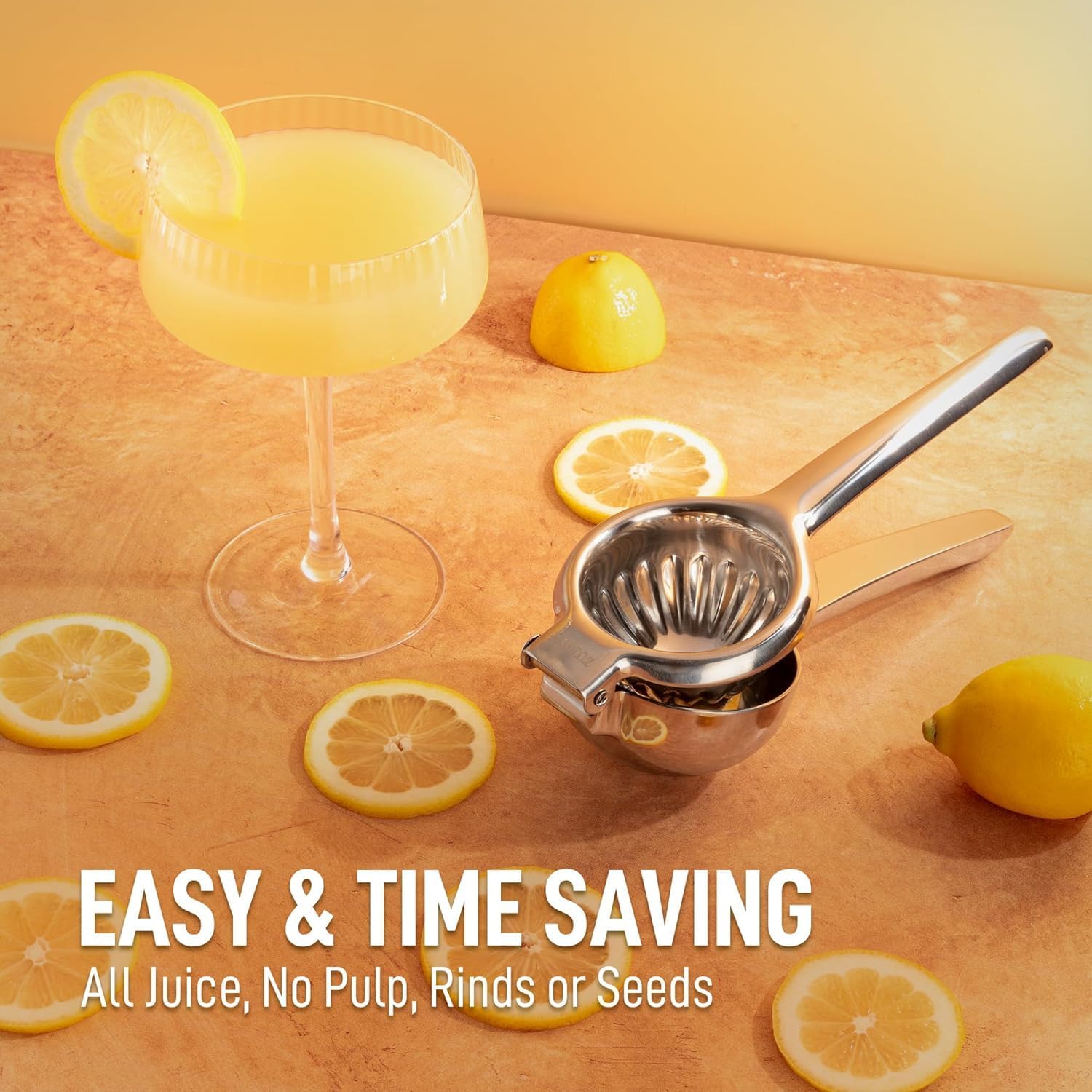 Zulay Kitchen lime-squeezer stainless-steel handles offer comfortable control while juicing fresh limes.