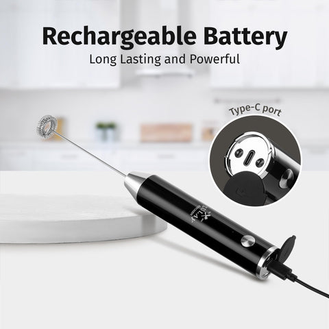 Zulay Kitchen Lux 2000mAh battery powers long frothing sessions.