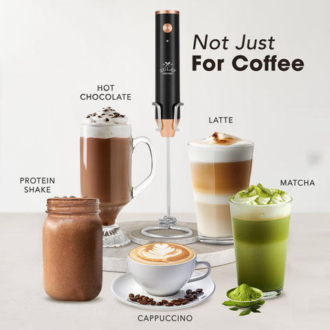 Zulay Kitchen Lux frother two-speed motor shown for customizable froth