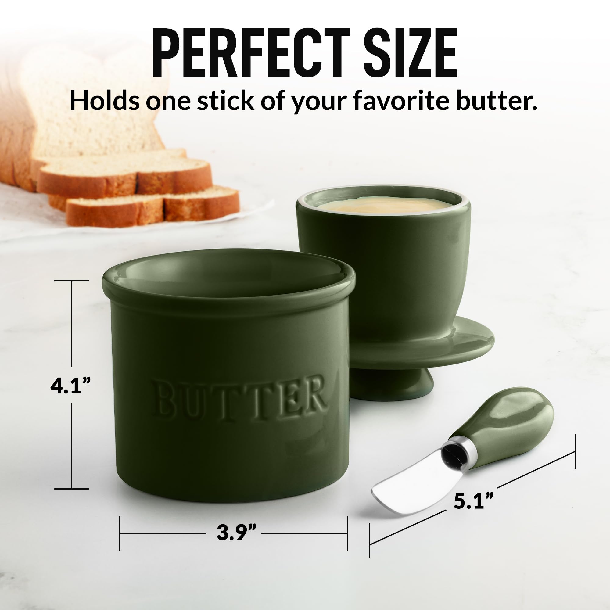 Zulay Kitchen marked water line on the crock shows the ideal fill level.