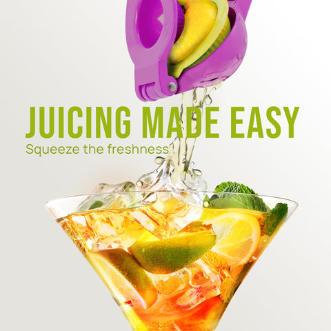 Ergonomic handle provides comfortable grip during squeezing.