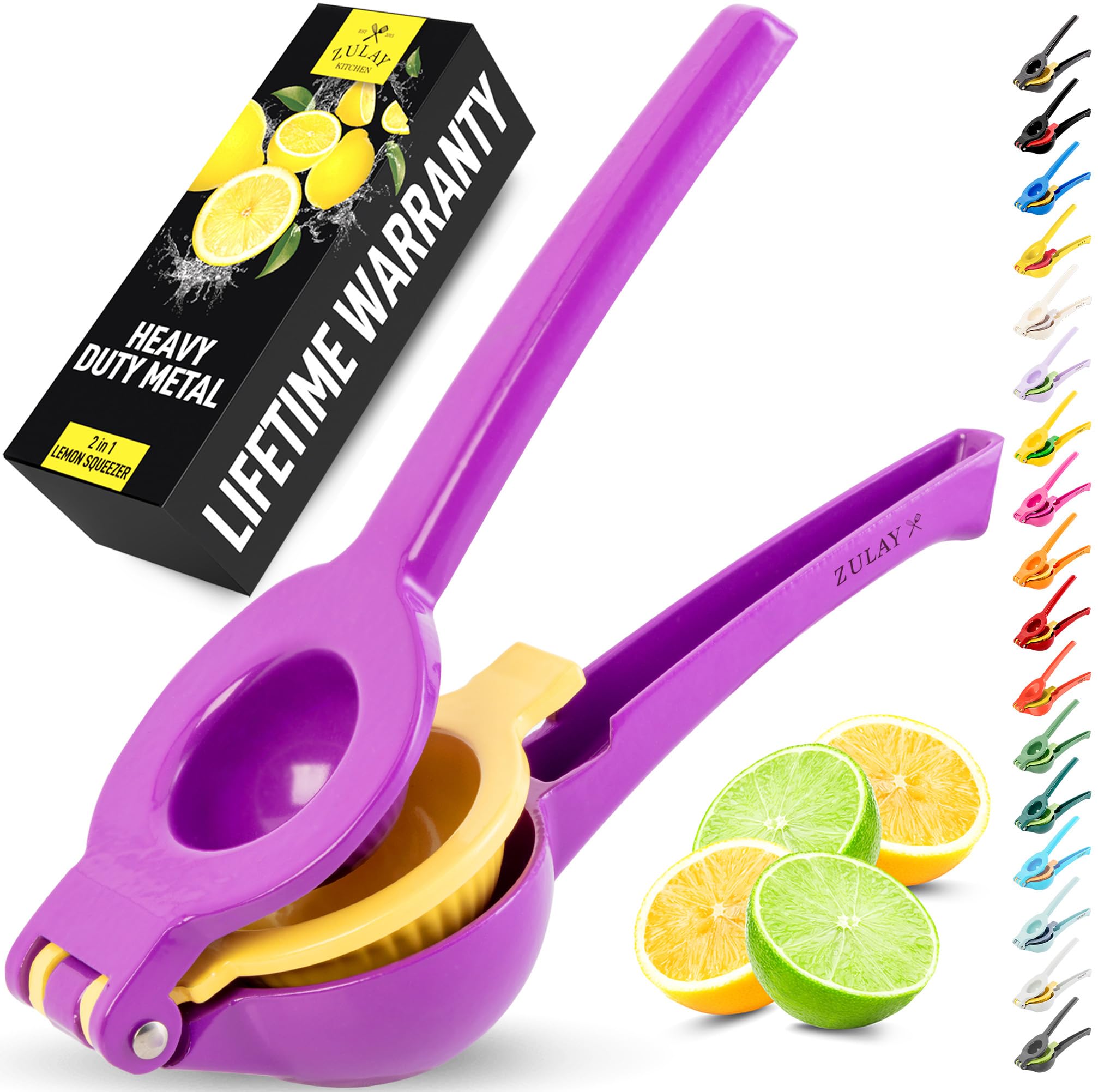 Zulay Kitchen 2-in-1 lemon squeezer in hand for quick, effortless citrus juice.