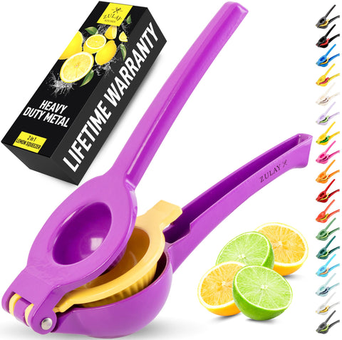 Zulay Kitchen 2-in-1 lemon squeezer in hand for quick, effortless citrus juice.