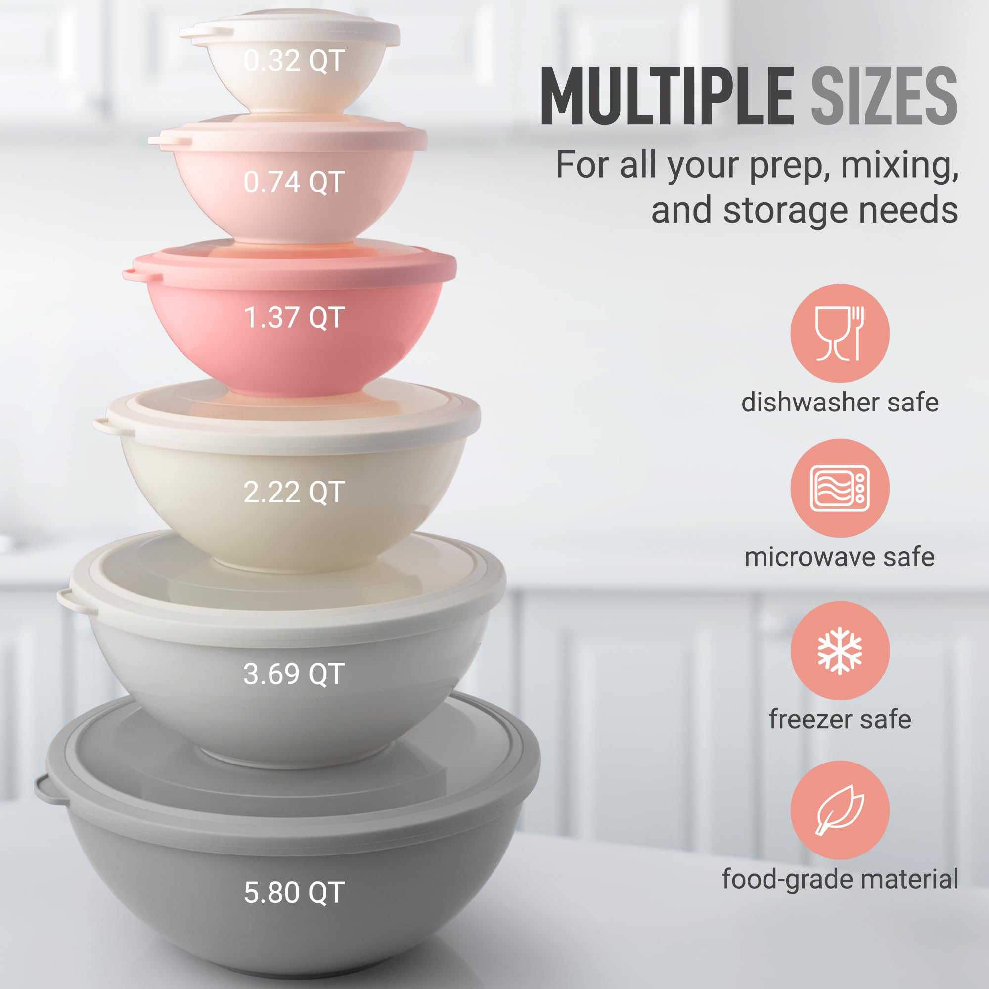Zulay Kitchen microwave and freezer safe bowls for versatile meal prep.