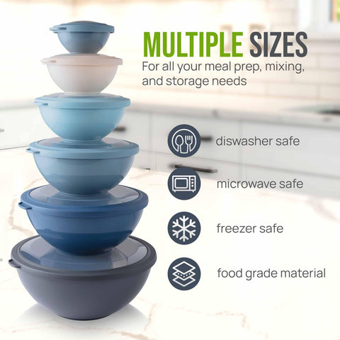 Zulay Kitchen microwave safe mixing bowls ready for quick batter prep